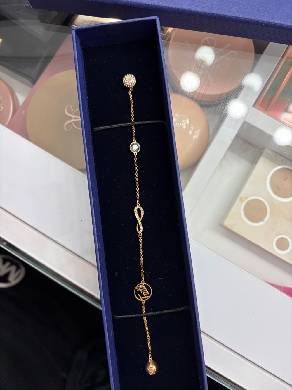 Swarovski Gold-Tone Bracelet with Clear Crystal and Infinity Charm